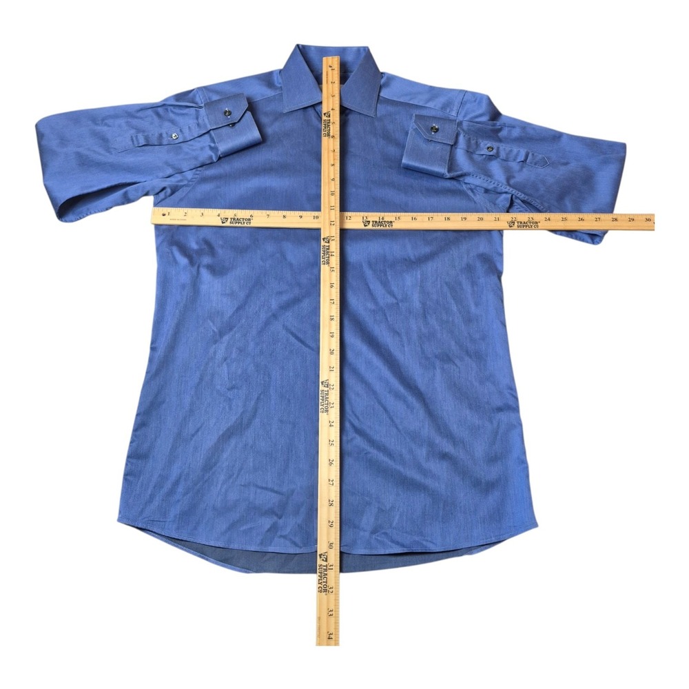 Eton Cambridge Contemporary Men's M 15.5 Blue Textured 100% Cotton Dress Shirt - Picture 4 of 8